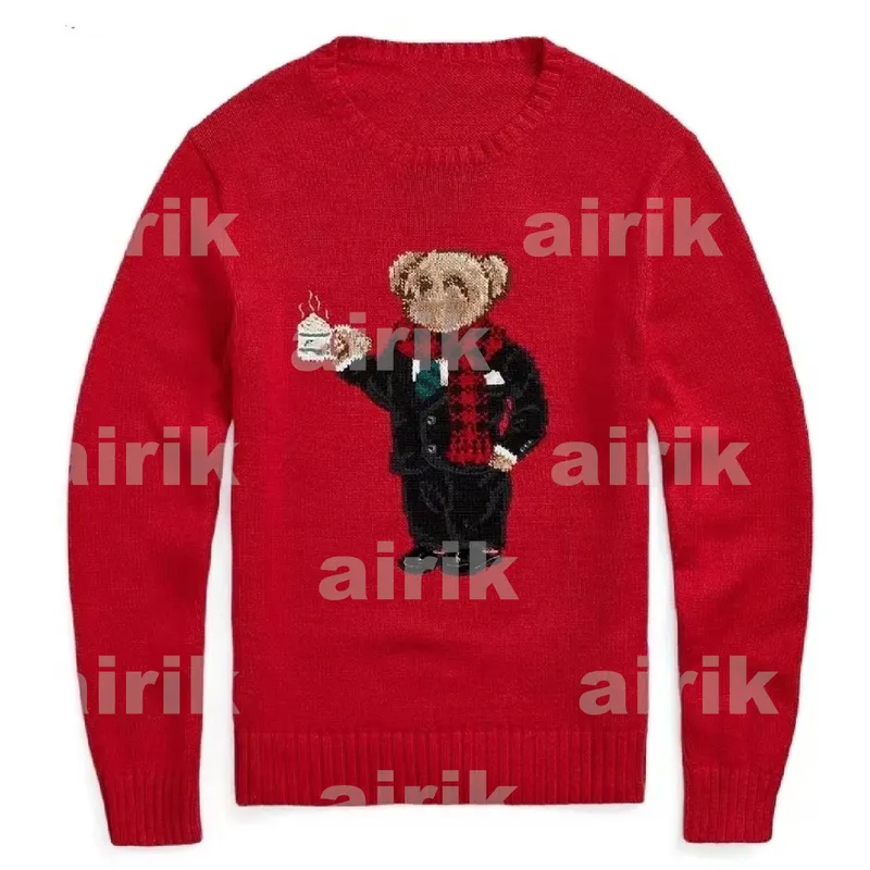 Diseñador Mujeres Fashion Knits Bear Sweater Bordado Bordado Bordado Sweaters de manga larga Capital de lana impresa Algodón Sof