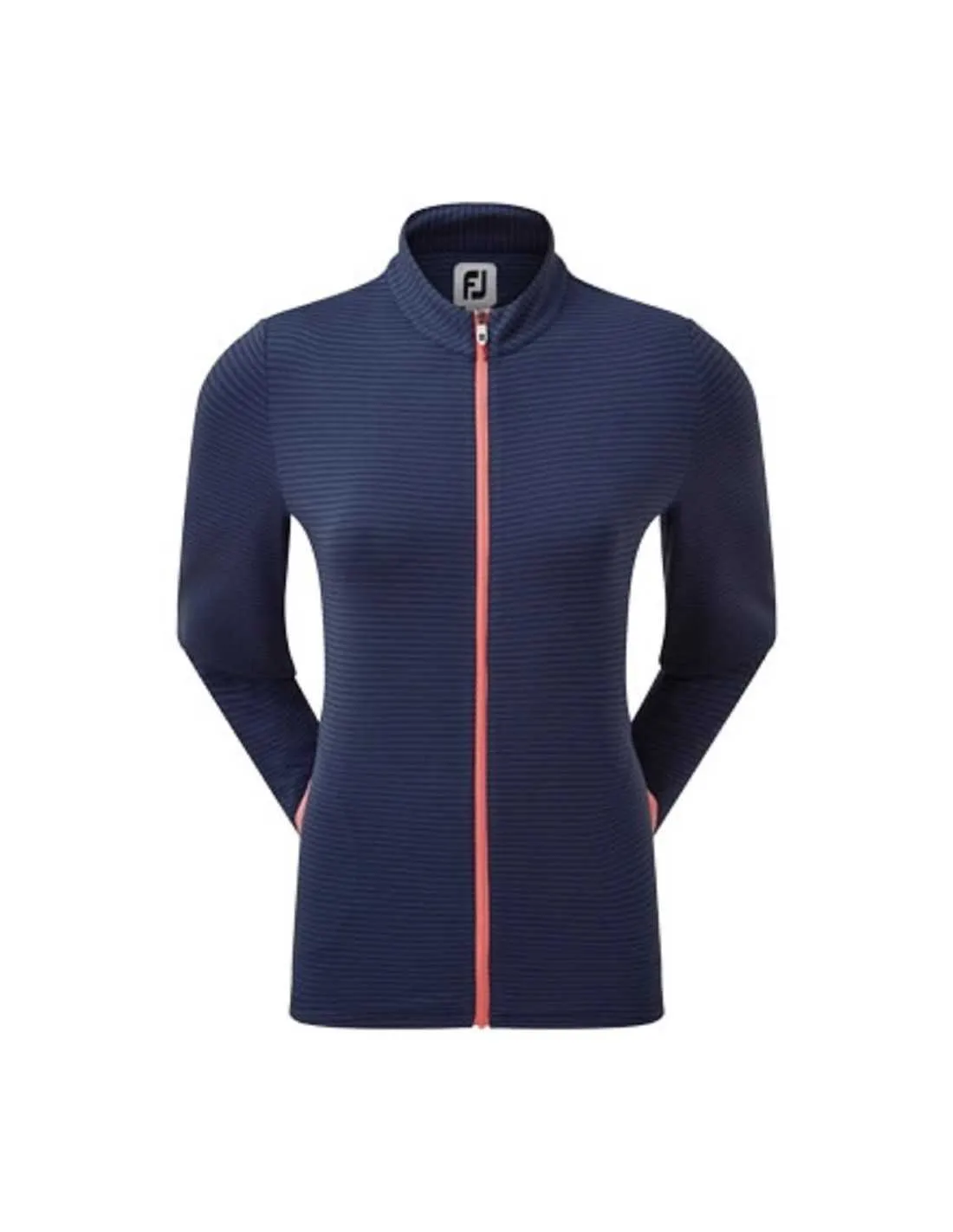 FOOTJOY FULL ZIP LTWT TONAL STRIPE NAVY/CORAL  CHAQUETA MUJER
