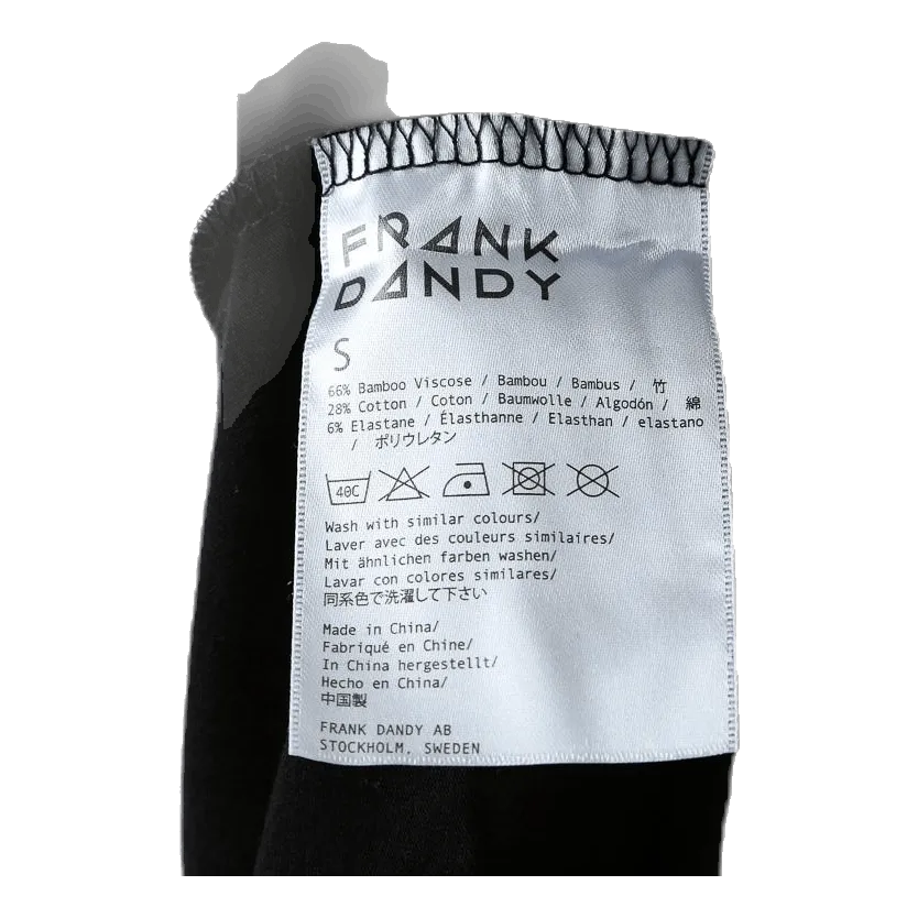 Frank Dandy Bamboo Straight Tee Black