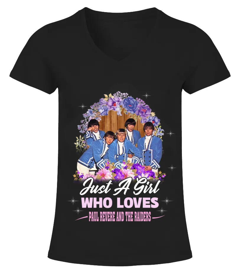 GIRL WHO LOVES PAUL REVERE &amp; THE RAIDERS Camiseta cuello pico Mujer