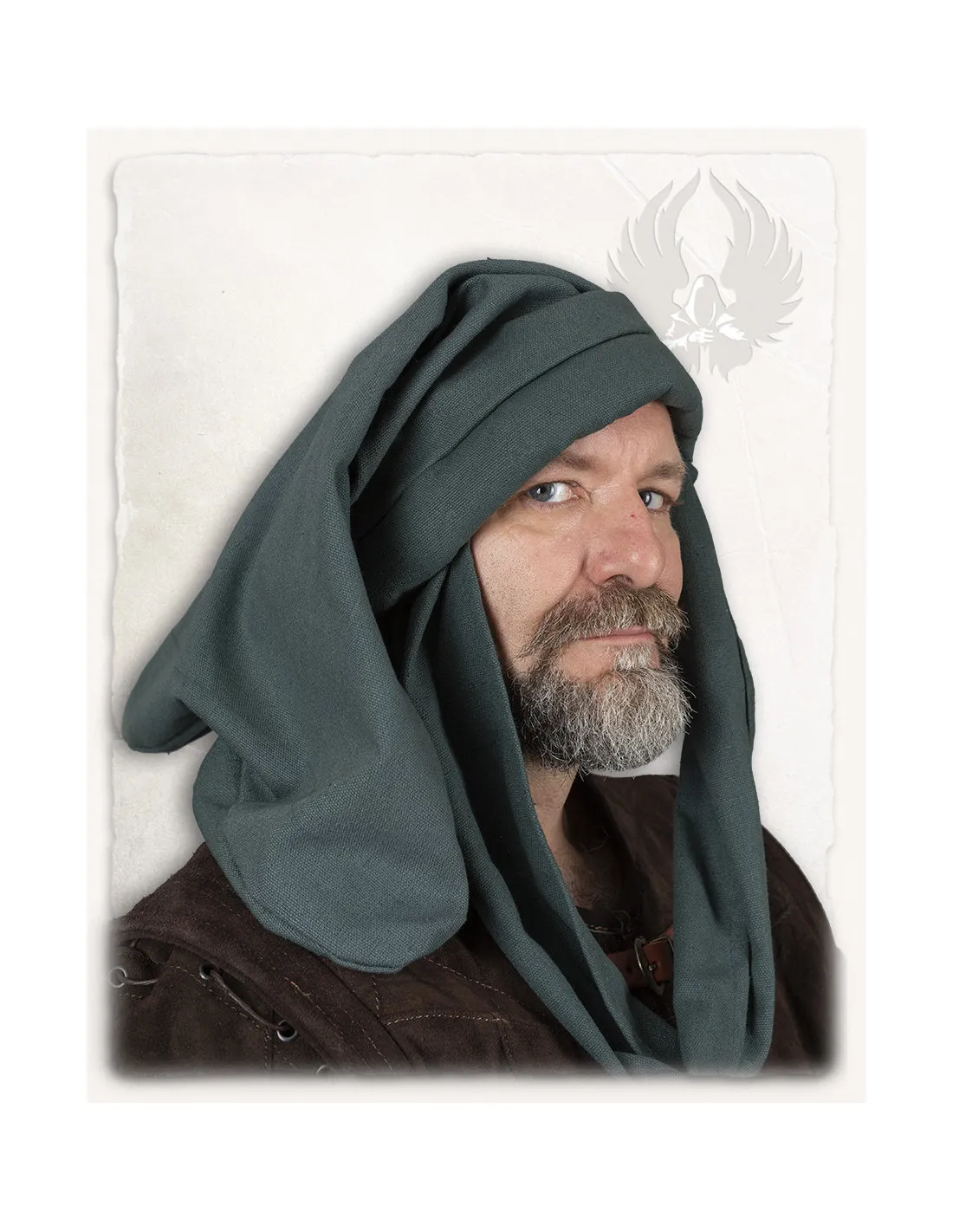 Gorro Medieval Rafael unisex en algodón, color verde