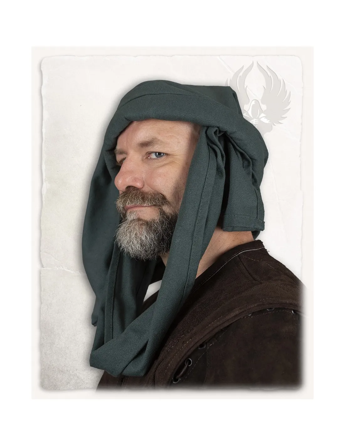 Gorro Medieval Rafael unisex en algodón, color verde