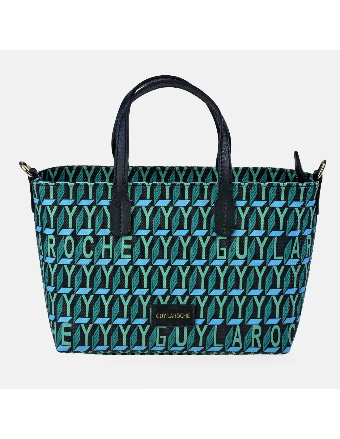 GUY LAROCHE  bolso mini de mano para mujer en piel y lona estampada