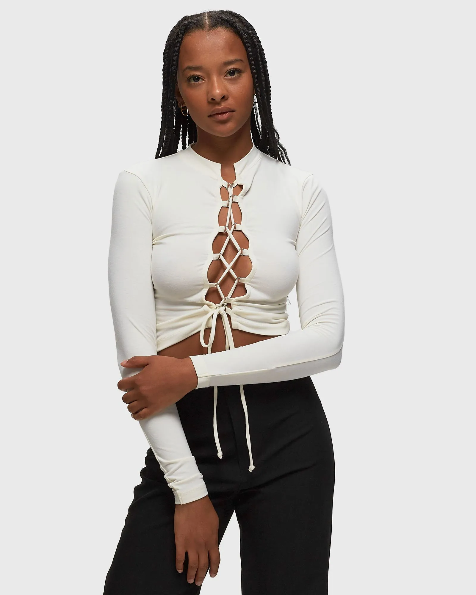 HERON PRESTON LACEUP LS TEE