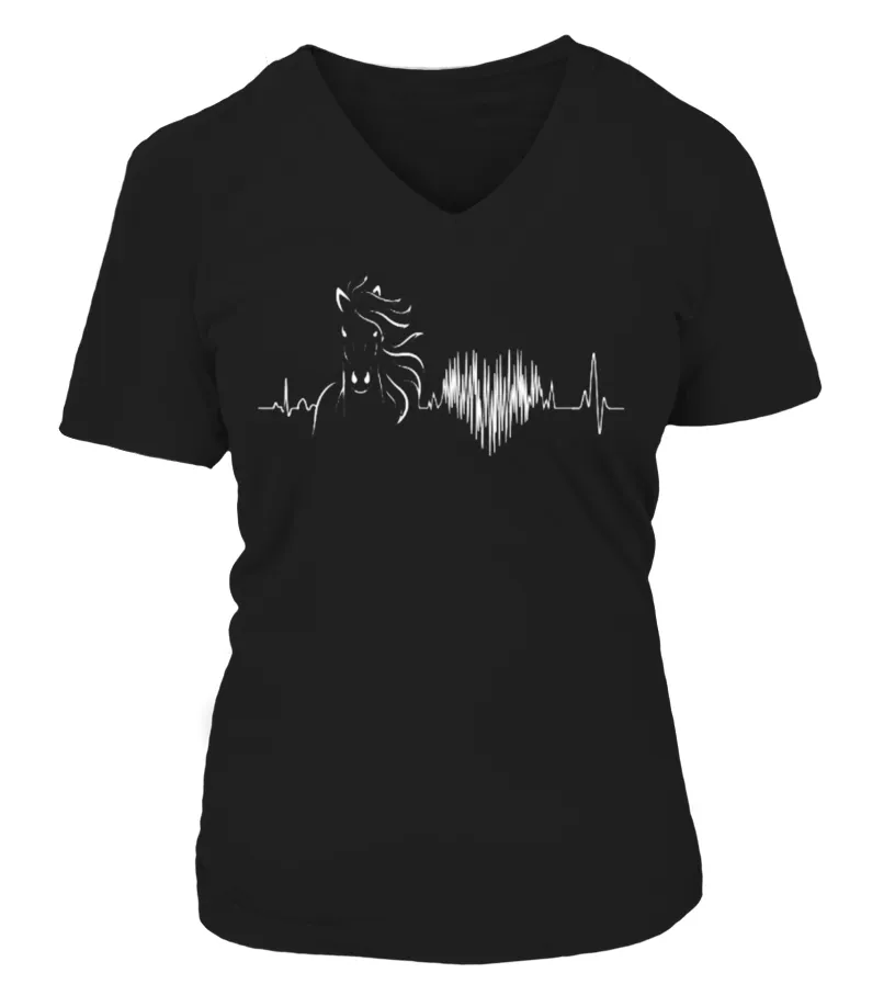 HORSE IS ALWAYS IN MY HEART Camiseta cuello pico Mujer