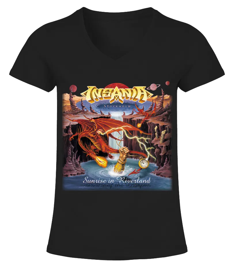 INSANIA  SUNRISE IN RIVERLAND BK CAMISETA CUELLO PICO MUJER