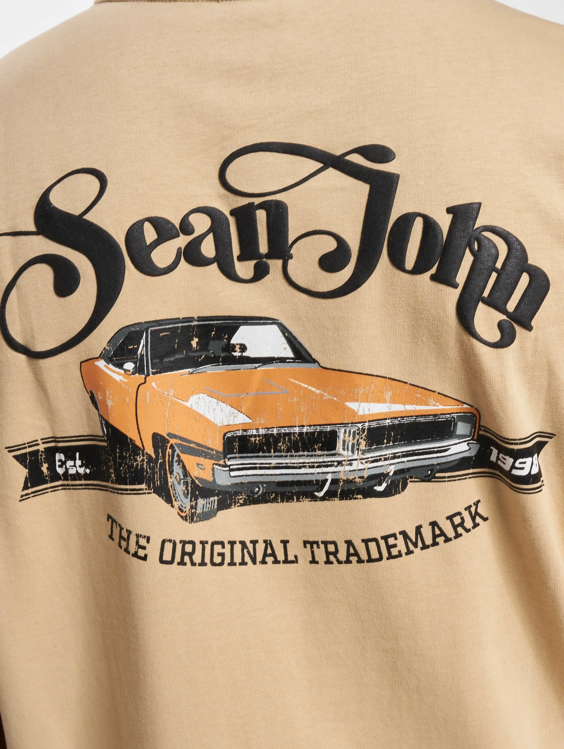 JM2330201 SJ SCRIPT LOGO RETRO CAR BACKPRINT PEACHED TEE