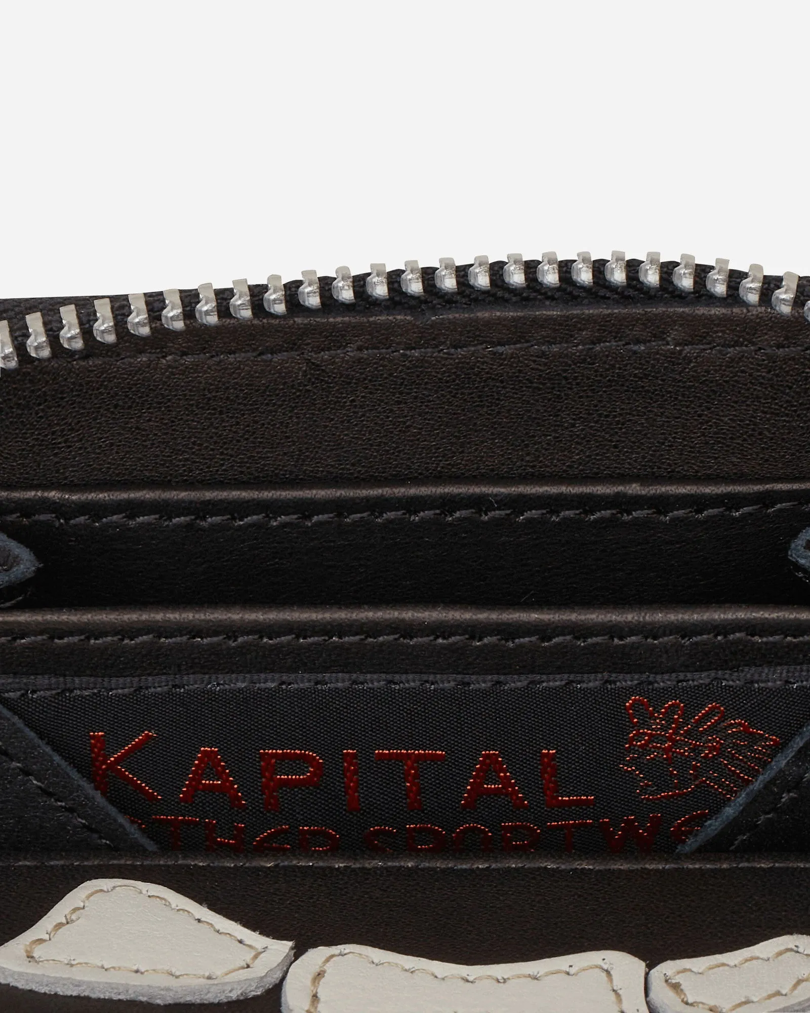 KAPITAL THUMBUP BONE HAND ZIP MINI WALLET