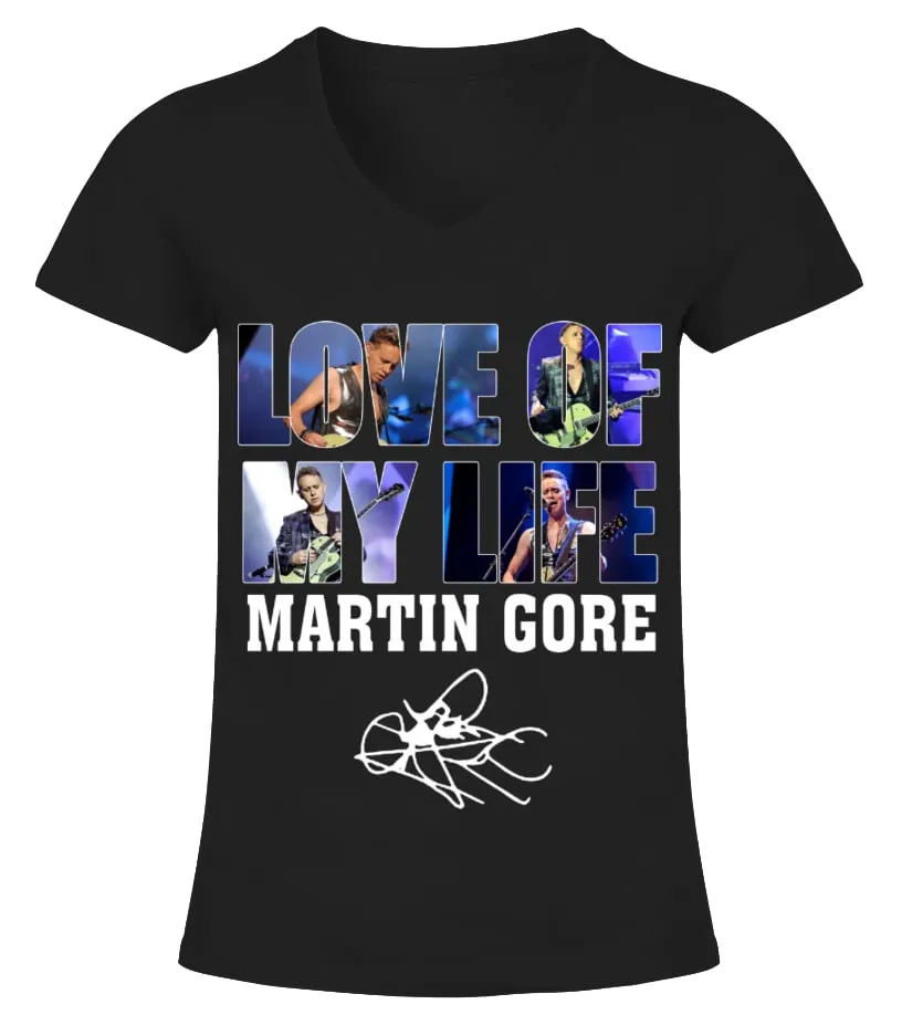 LOVE OF MY LIFE  MARTIN GORE CAMISETA CUELLO PICO MUJER