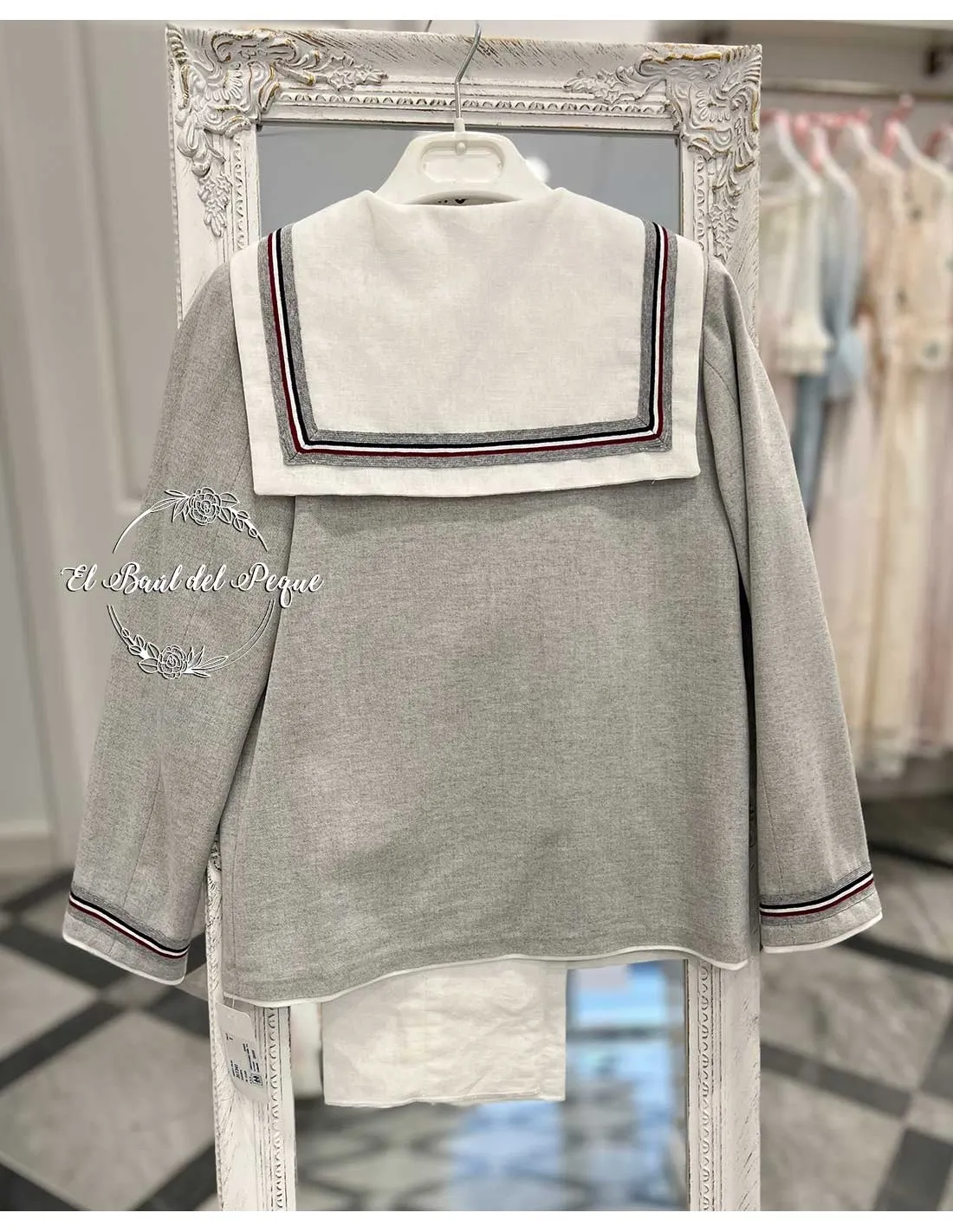 Marinero Niño Comunión Gris y Blanco Cora