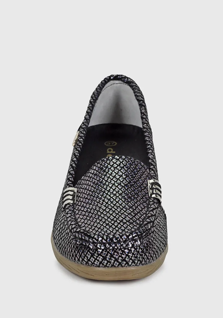 Mocasín Cuero Helen Negro