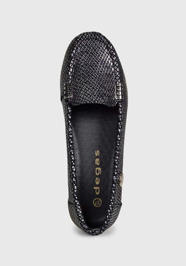 Mocasín Cuero Helen Negro
