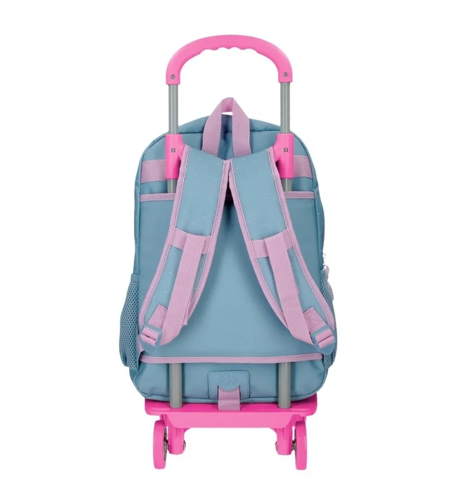 Mochila cm Roll Road Peace con carro 42 cm azul, rosa