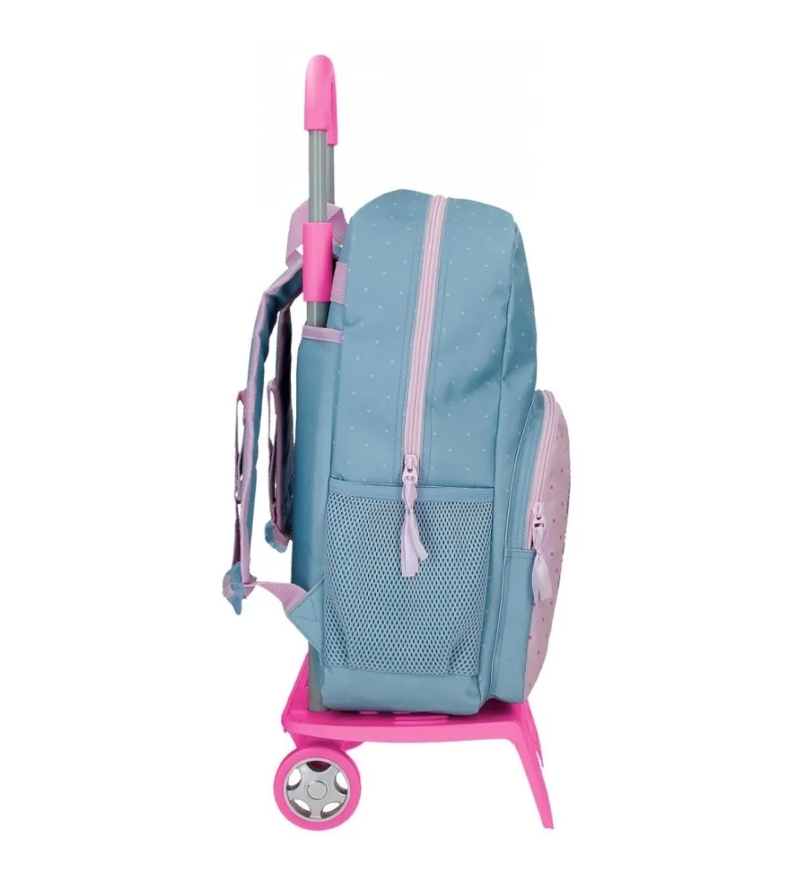 Mochila cm Roll Road Peace con carro 42 cm azul, rosa