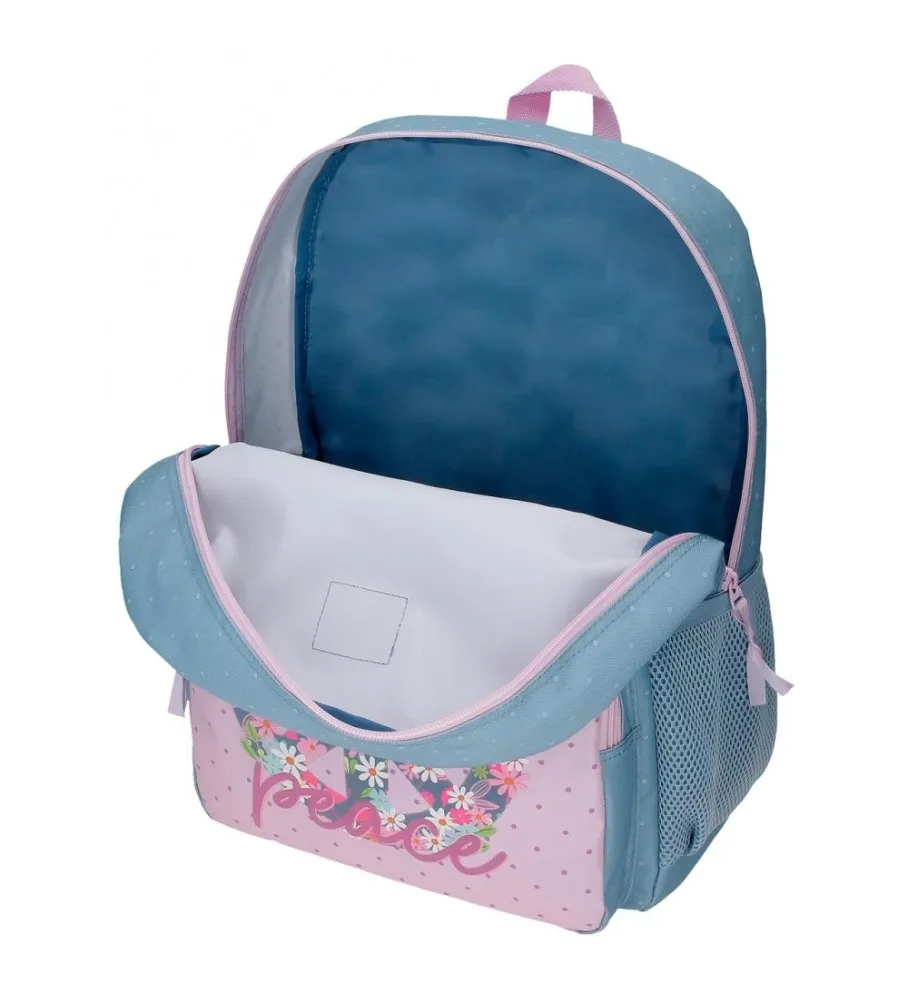 Mochila cm Roll Road Peace con carro 42 cm azul, rosa
