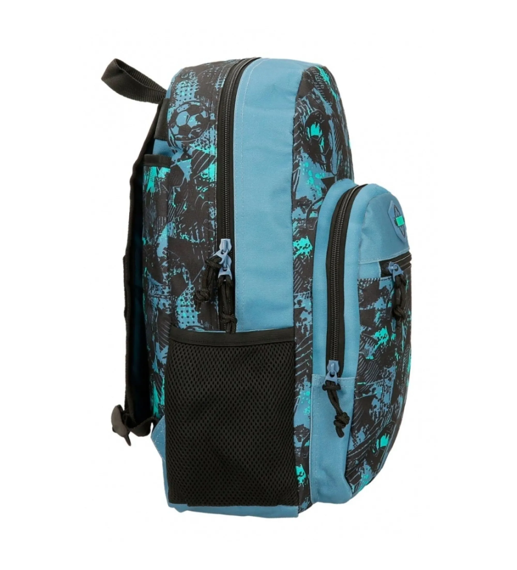 Mochila escolar Roll Road  Soccer 42 cm LFS negro