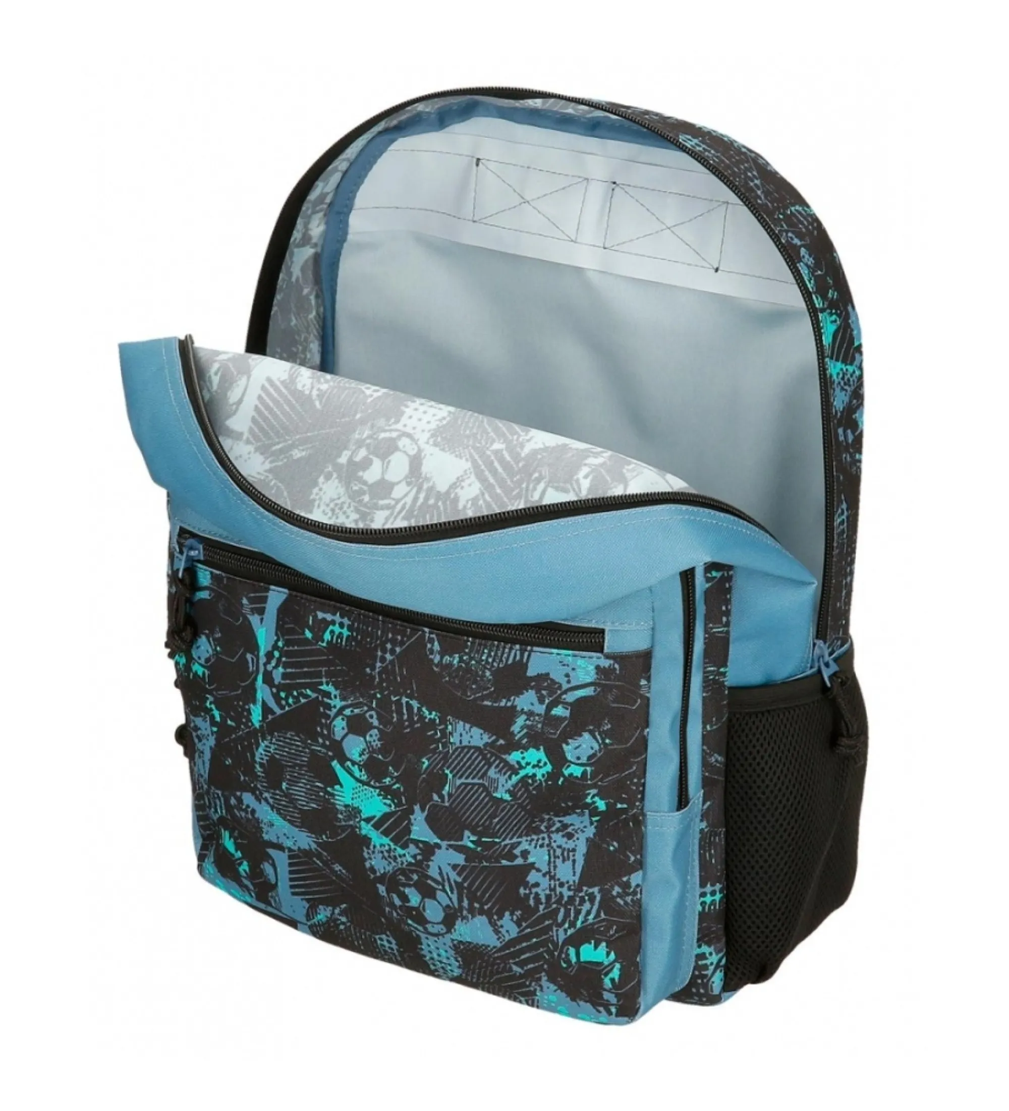Mochila escolar Roll Road  Soccer 42 cm LFS negro