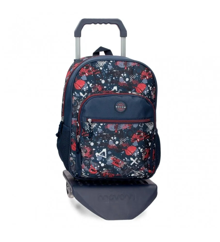 Mochila Movom Free time con carro 38 cm marino