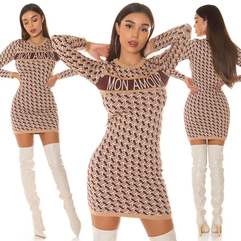 Mon Amour Vestido de punto caramelo