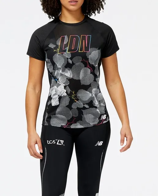 New Balance Camiseta de mujer Impact Maratón Londres 2023 New Balance