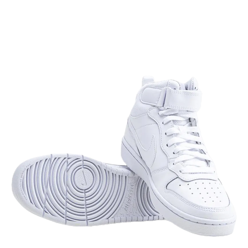 NIKE COURT BOROUGH MID 2 BIG KIDS' SHOES WHITE/WHITEWHITE