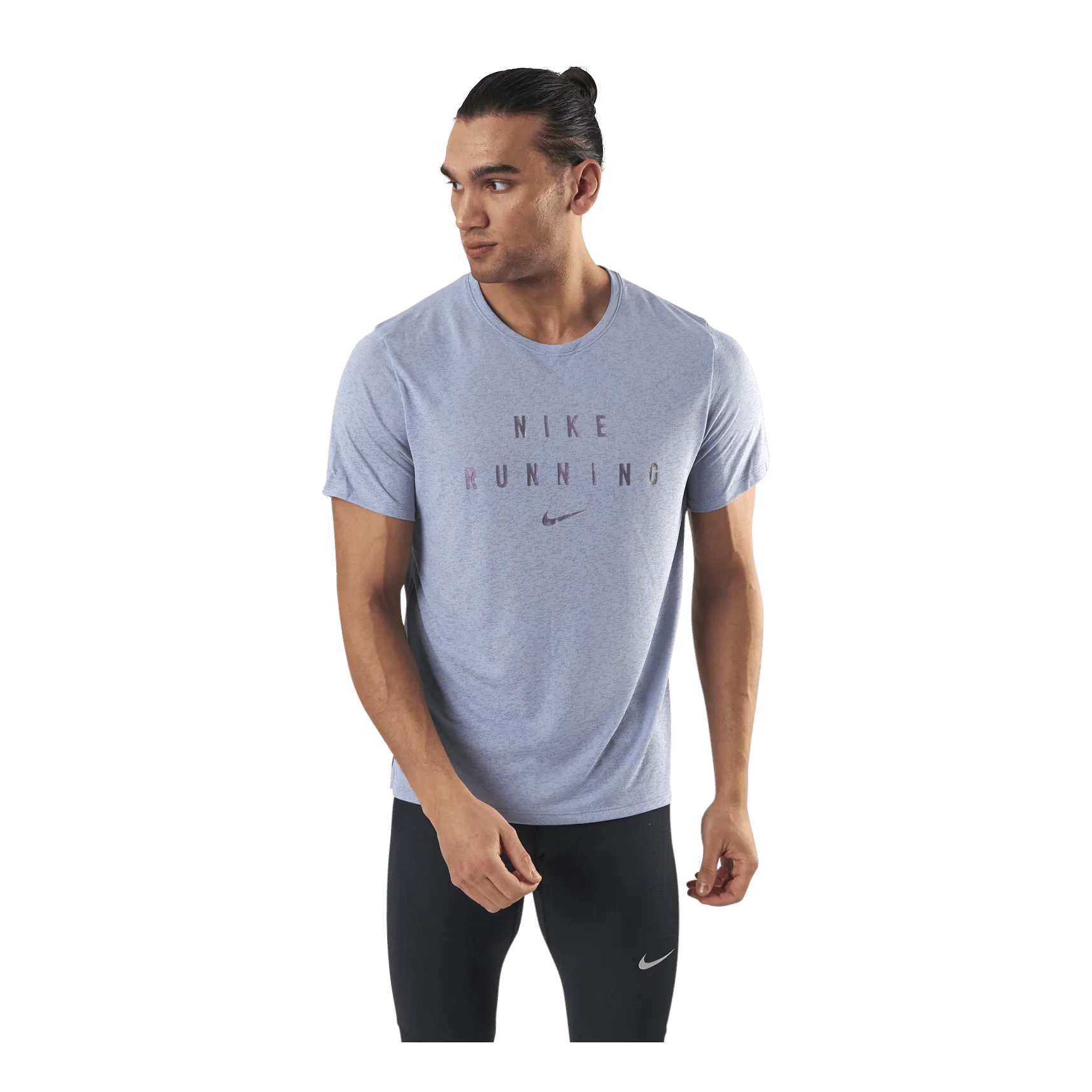 NIKE DRIFIT MILER RUN DIVISION TEE BLUE/GREY