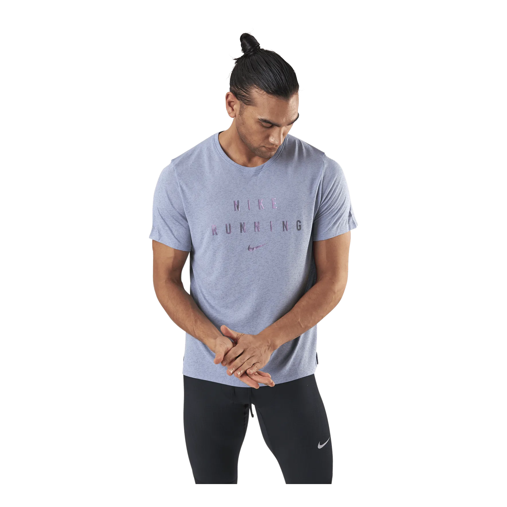 NIKE DRIFIT MILER RUN DIVISION TEE BLUE/GREY