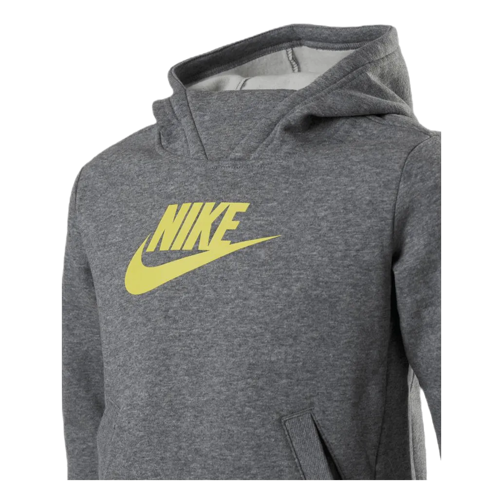 Nike Girls Big Logo Pullover Grey/Yellow