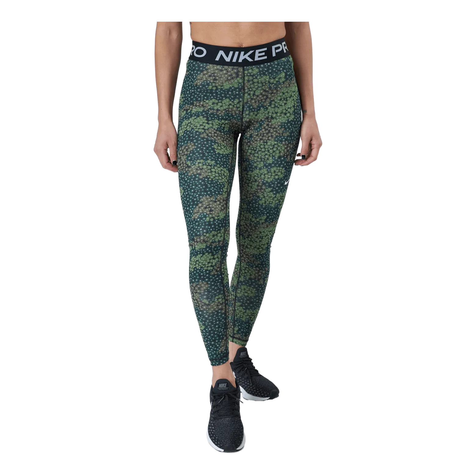 NIKE NIKE PRO DRIFIT WOMEN'S PRINT TREELINE/BLACK/WHITE
