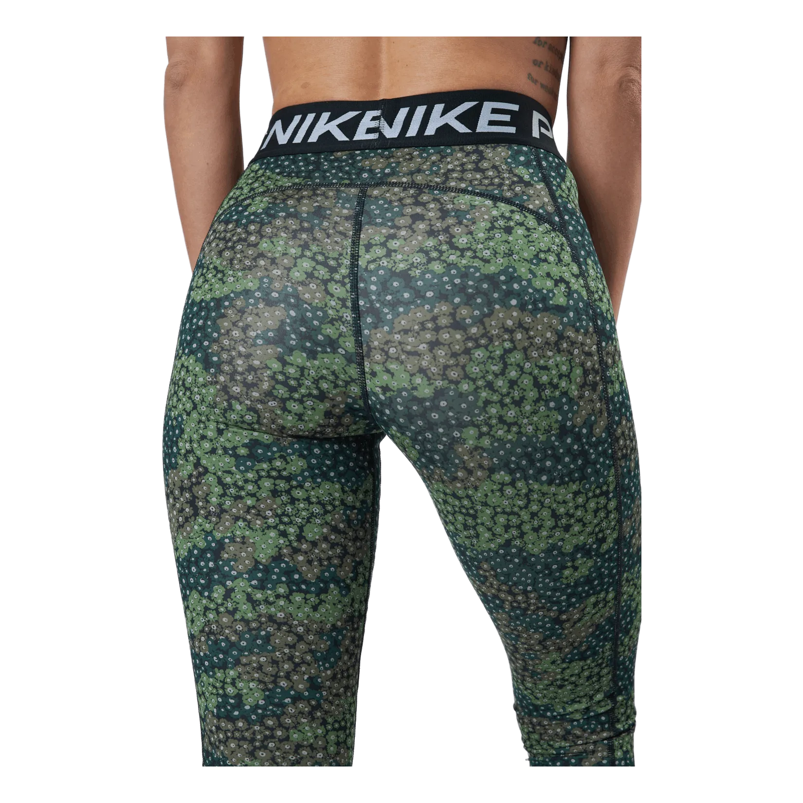 NIKE NIKE PRO DRIFIT WOMEN'S PRINT TREELINE/BLACK/WHITE