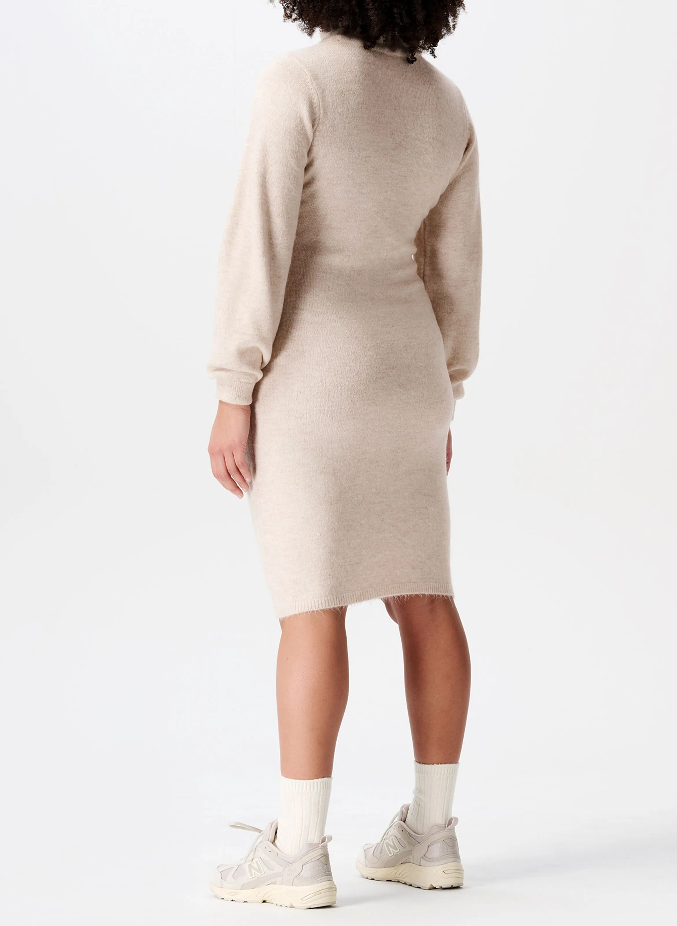 NOPPIES MICO  VESTIDO MIDI CON CUELLO VUELTO DE PREMAMá EN BEIGE