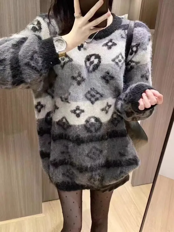 Otoño/Invierno Partido de invernadería Las nuevas femeninas sueltas de la fábrica suelta Joker Swerater Letter Jacquard Sweater 