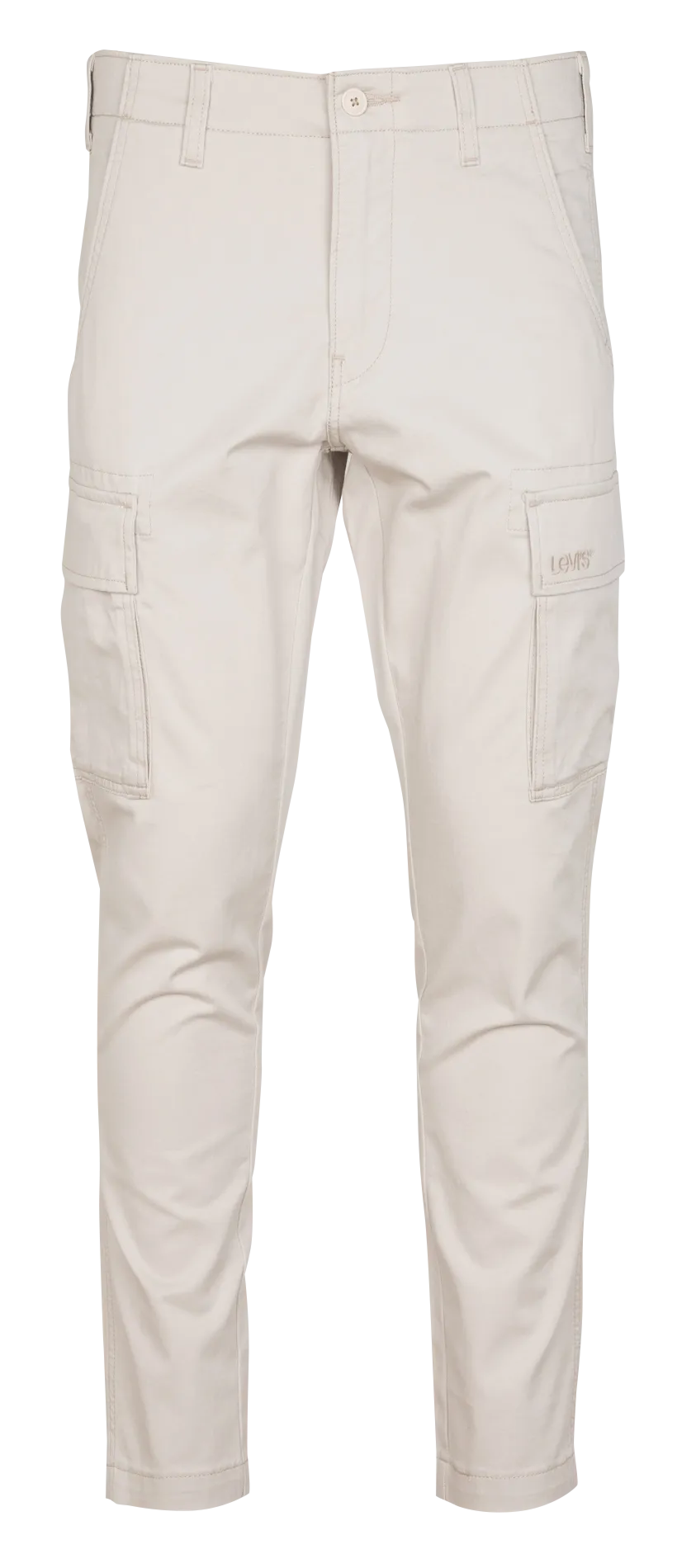 Pantalón cargo de mezcla de algodón slim en blanco