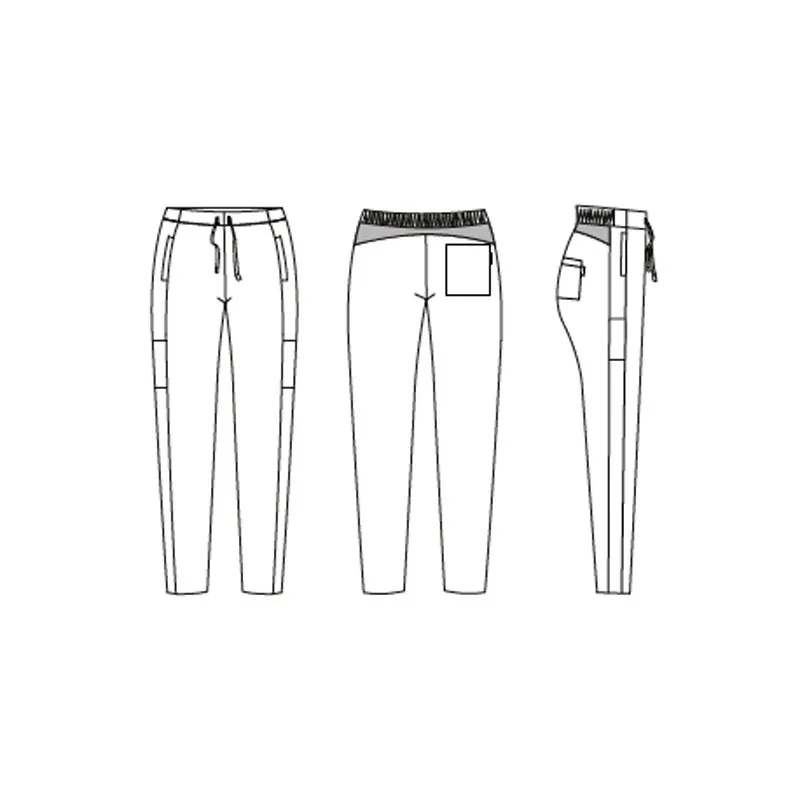 PANTALóN LABORAL BLANCO CON BAJOS DE PITILLO RED LINE  GARY'S