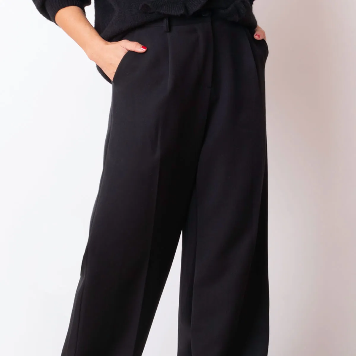 PANTALóN RECTO PALAZZO  NEGRO