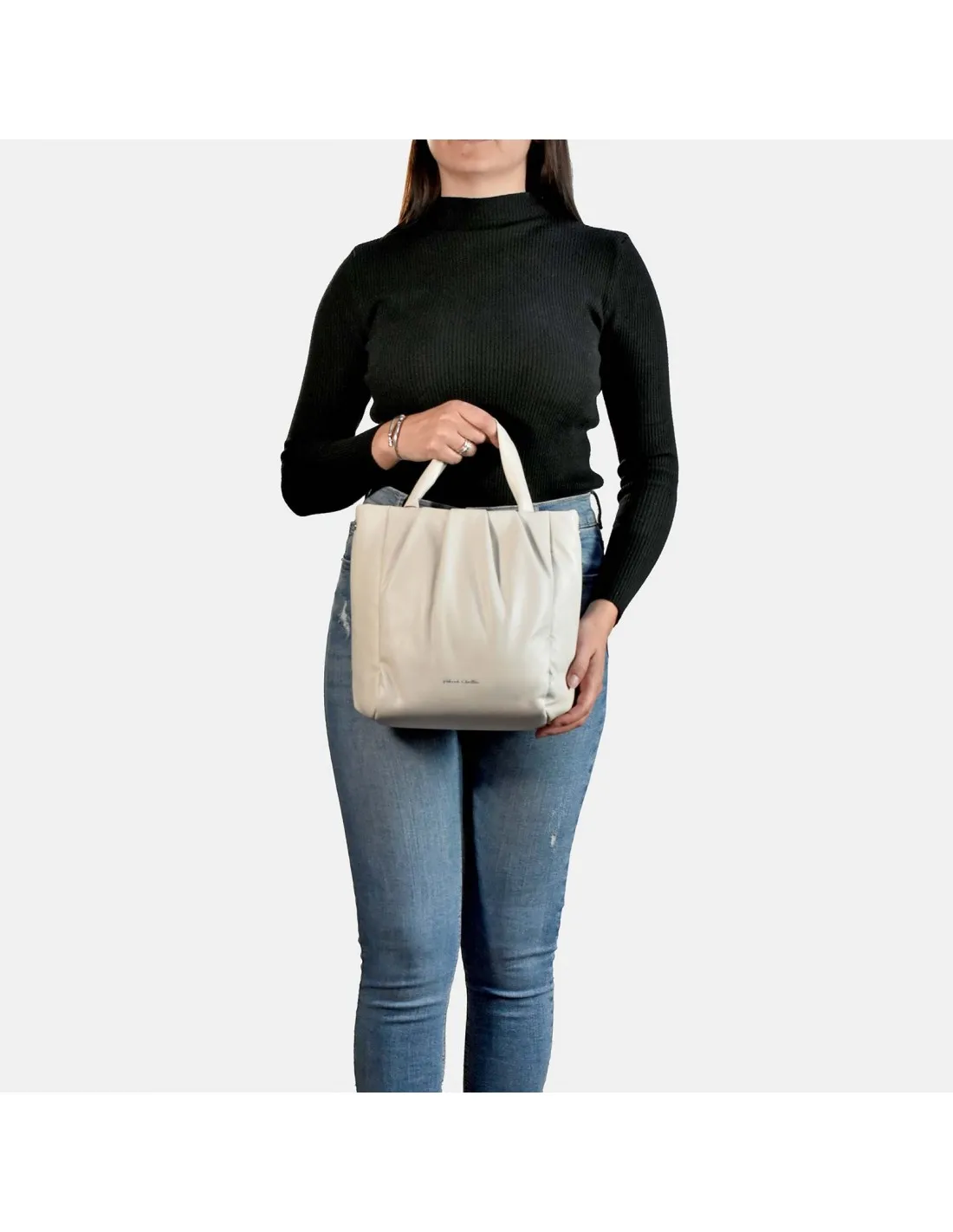 PIERRE CARDIN bolso de mano símil piel de mujer con asas y bandolera