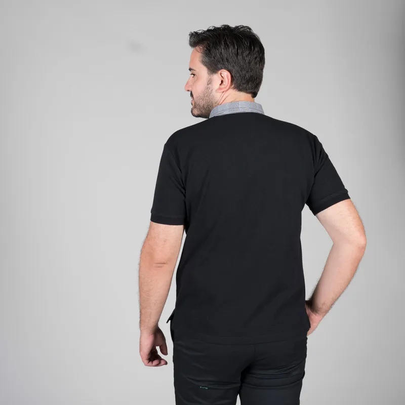 POLO HOSTELERíA DE HOMBRE NEGRO CON CUELLO GRIS  GARY'S