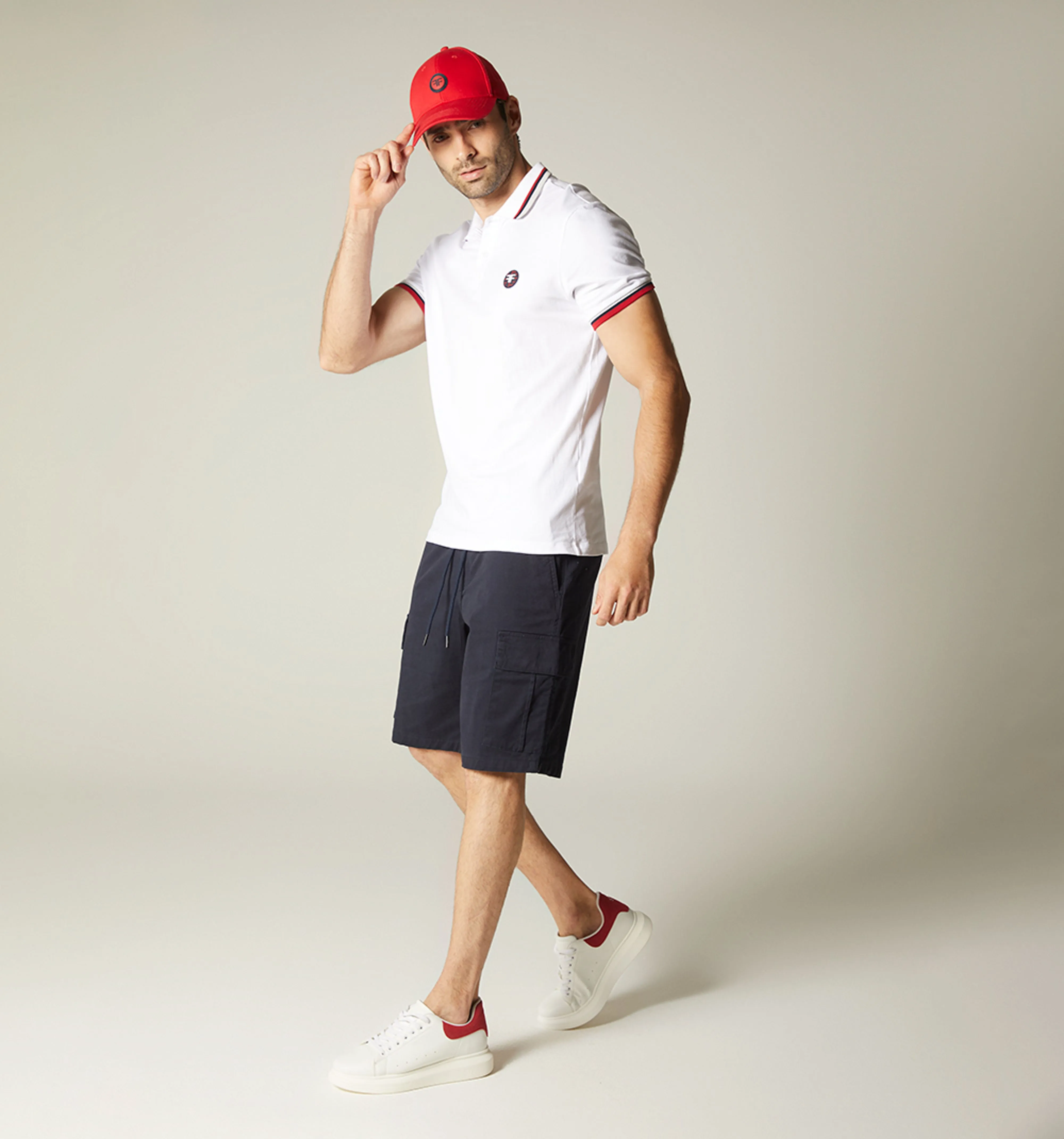 Polo para hombre con sello doble f