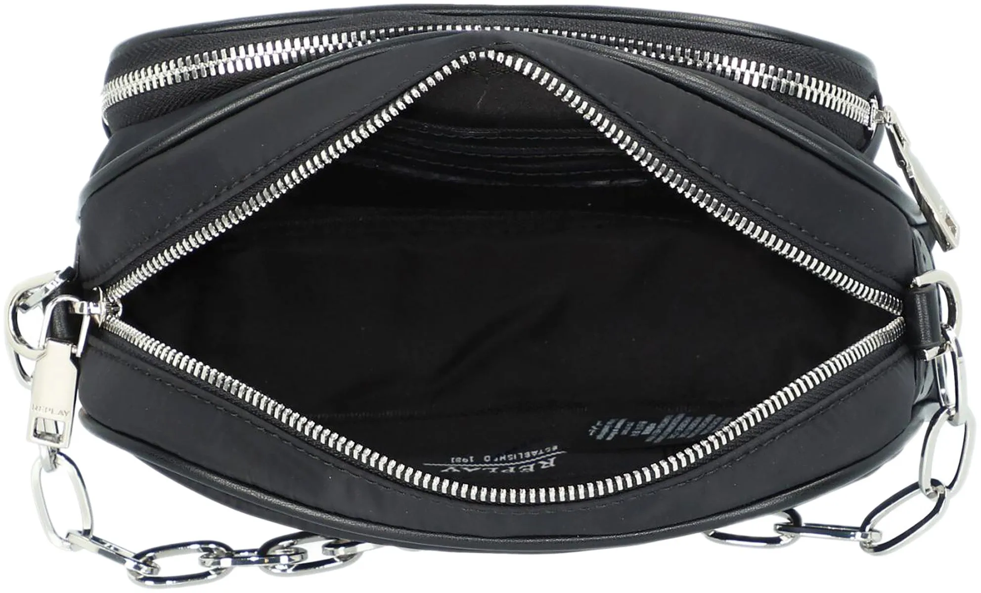 Replay FW3180.098 Bolso cruzado con estampado de cocodrilo para mujer en negro