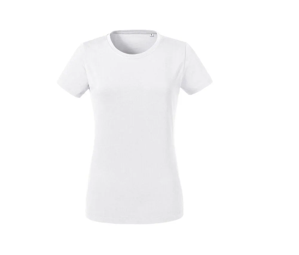 RUSSELL RU118F  CAMISETA DE PESO PESADO ORGáNICO PARA MUJERES  WHITE