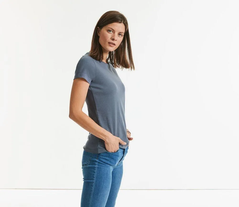 RUSSELL RU118F  CAMISETA DE PESO PESADO ORGáNICO PARA MUJERES  WHITE