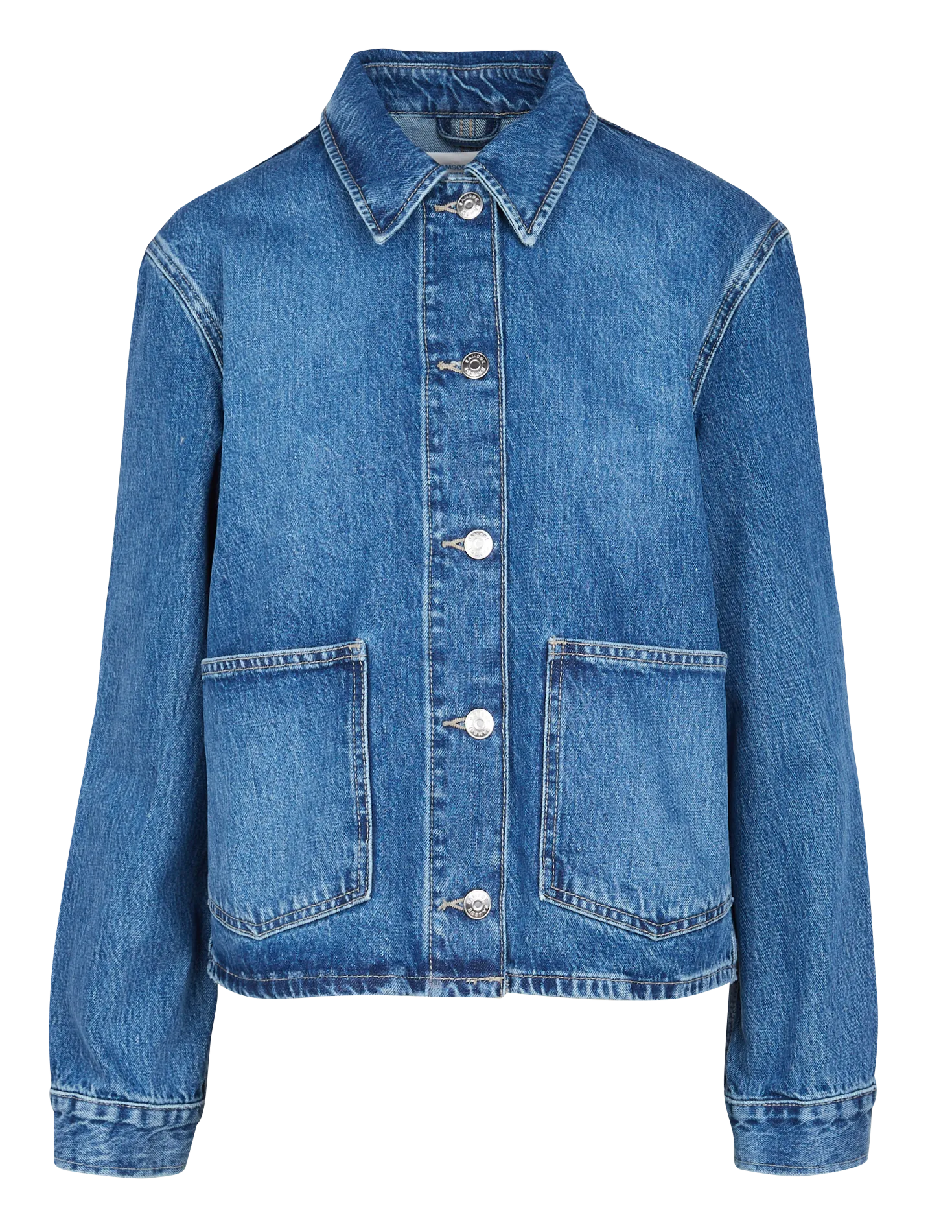 SANADINA  CHAQUETA DE CUELLO CLáSICO EN DENIM EN AZUL