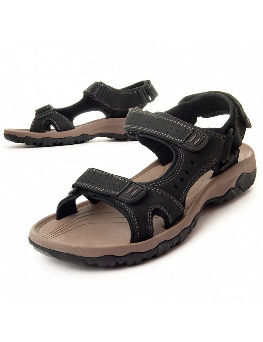 Sandalia De Piel Para Hombre  Montevita  Sarandal8  87237 Negro