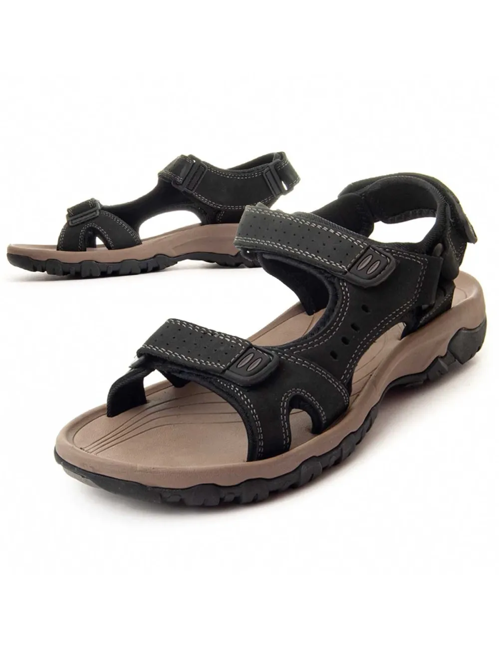 Sandalia De Piel Para Hombre  Montevita  Sarandal8  87237 Negro