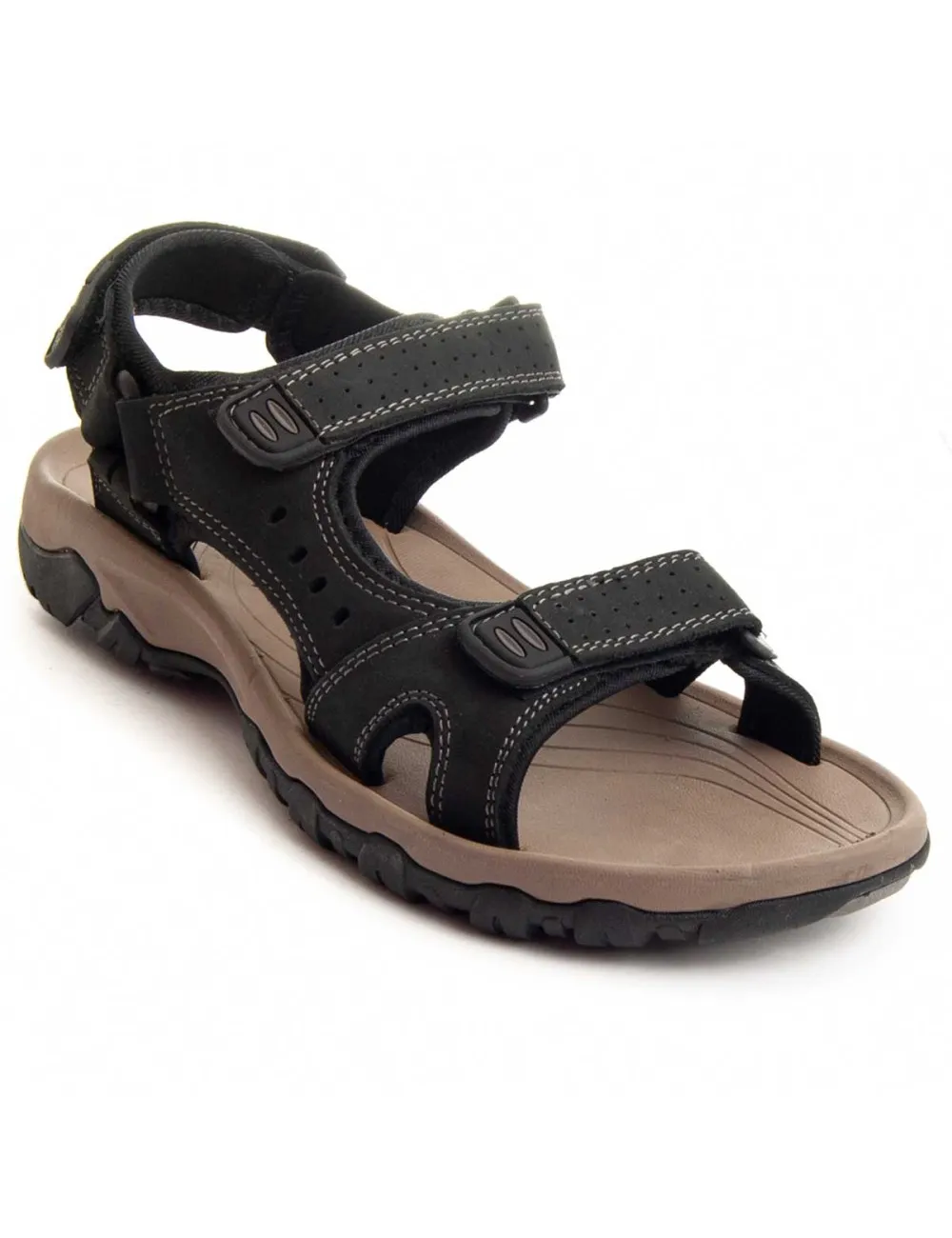 Sandalia De Piel Para Hombre  Montevita  Sarandal8  87237 Negro