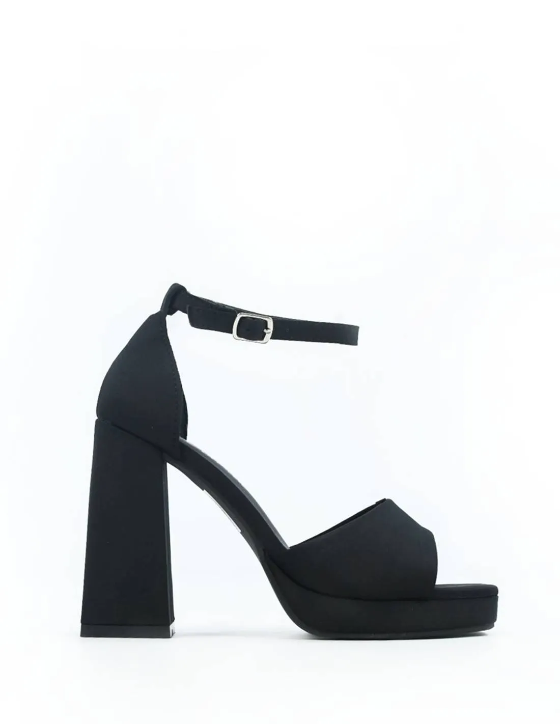 Sandalias negras de raso | Lara