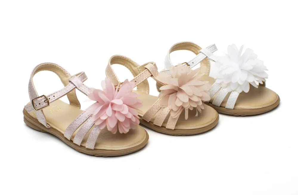 Sandalias Niña Flor Pompón
