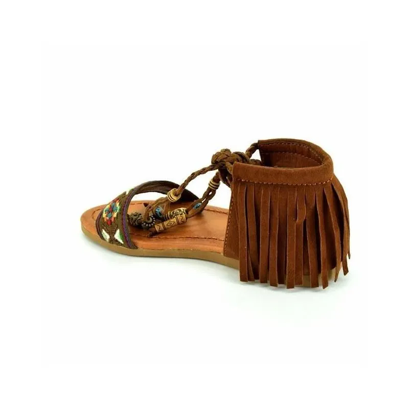 Sandalias niña tipo indias con flecos