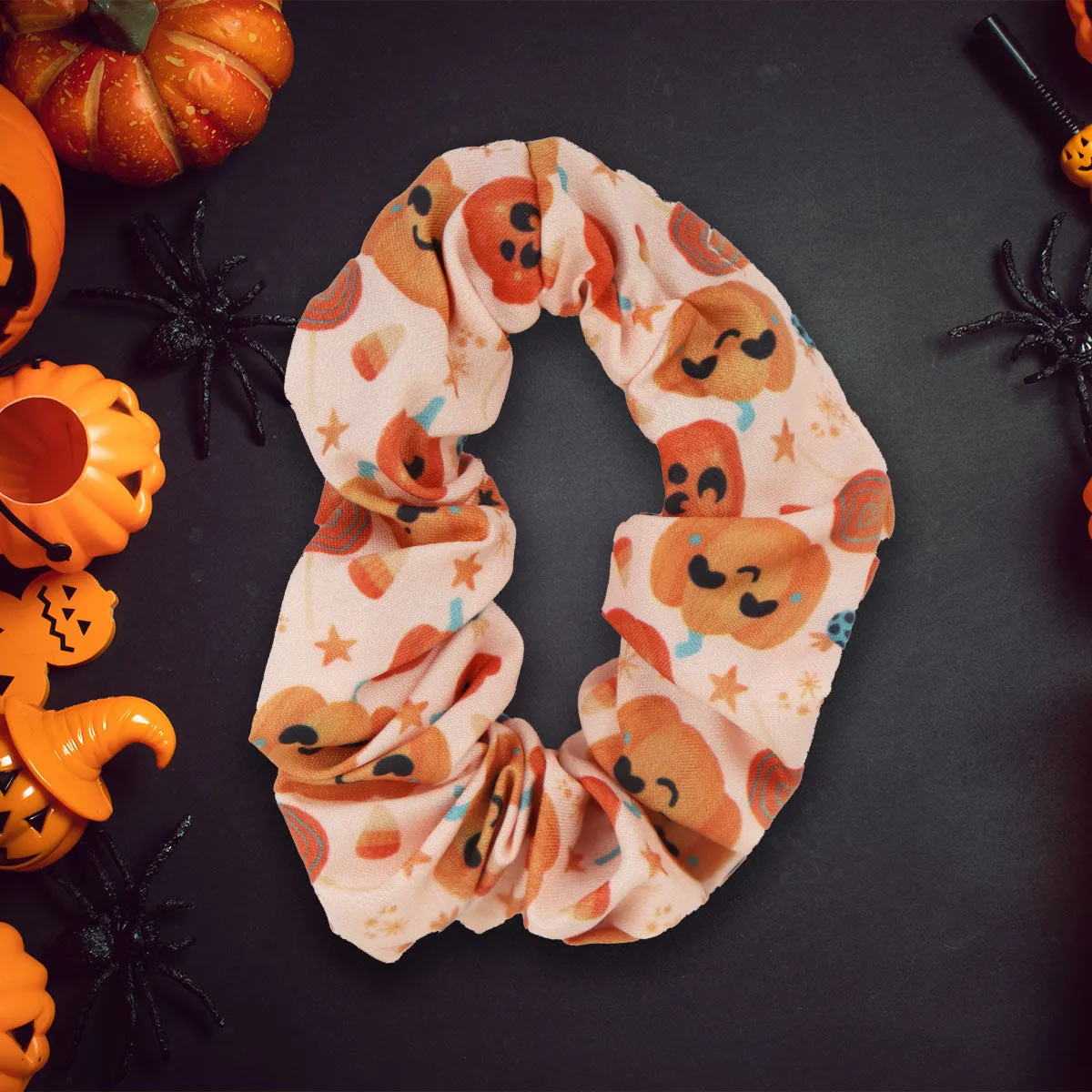 Scrunchie para el Cabello con Diseo de Calabaza