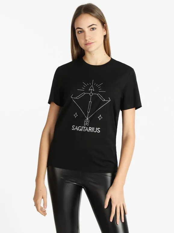 Solada Camiseta de manga corta mujer signo del zodiaco Sagitario